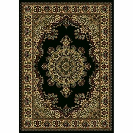 AURIC Castello Rectangular Black Traditional Italy Area Rug, 5 ft. 5 in. W x 7 ft. 7 in. H AU2643493
